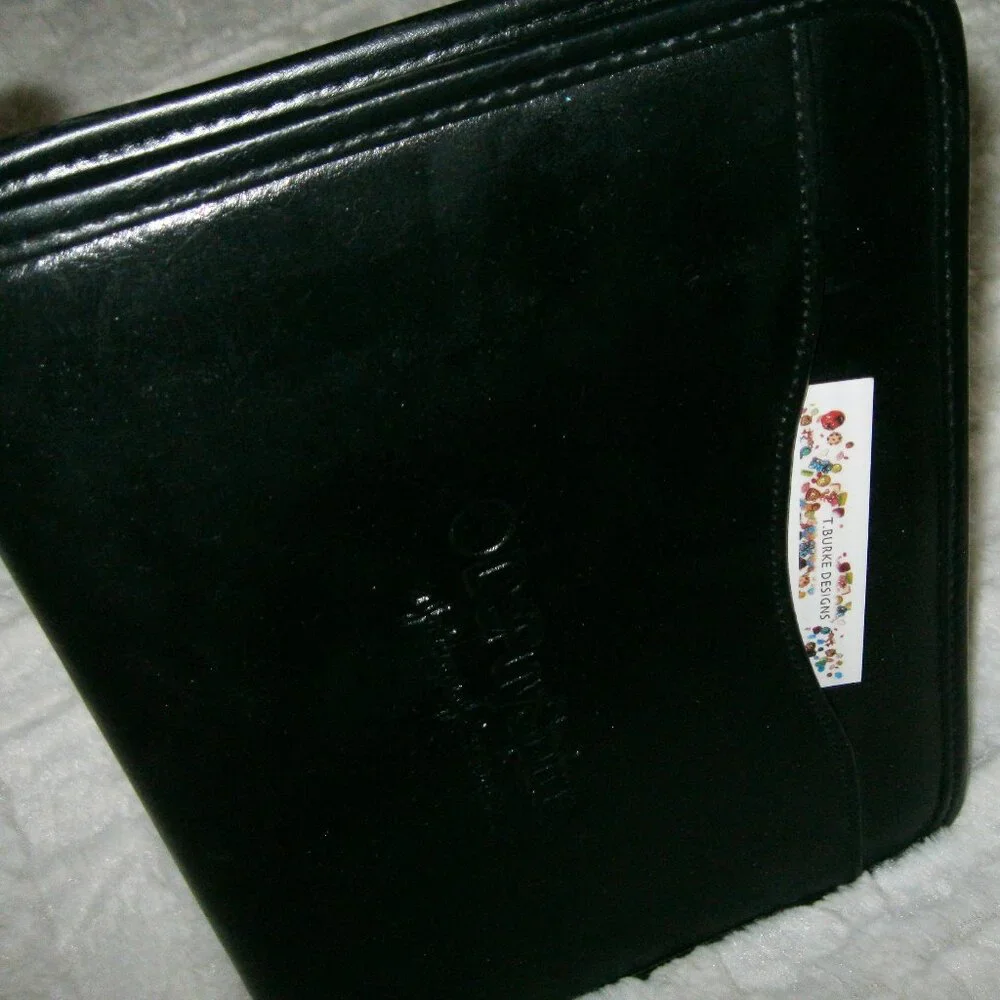 LEATHER COVERED BUSINESS CASE WITH 3 SIDED ZIPPER AND ROOM FOR 6 CREDIT CARDS